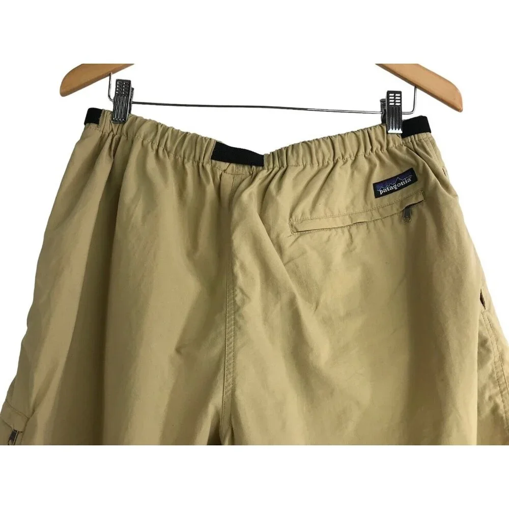 Patagonia Shorts Mens‎ Size Large Baggies Khaki Elastic Belt Unlined Pockets